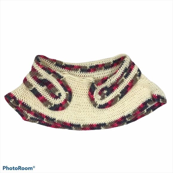 Handmade Knit Collared Shawl One Size Ivory - Picture 6 of 10